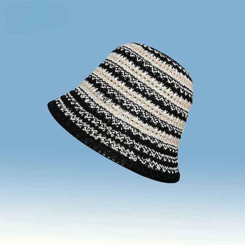 2025 Summer New Breathable Fashion Hat Mens High Quality Mixed Color Woven Sunshade Sunscreen Hat Y250730