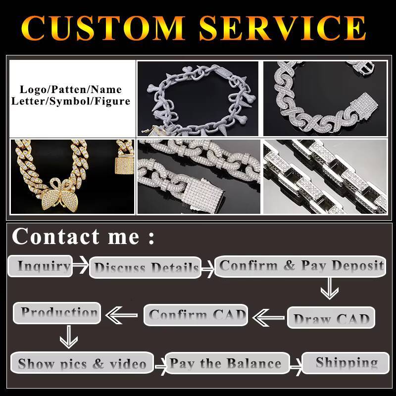 Hot Sale Dropshipping 13mm 2rows Vvs Moissnaite Iced Out Hip Hop Jewelry Moissanite Cuban Chain