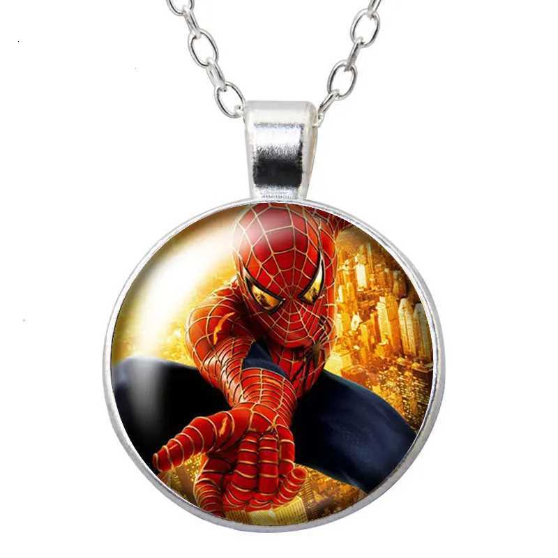 Hero Cartoon Round Photo Cabochon Silver Plated Pendant Necklace Jewelry Gift Y250730