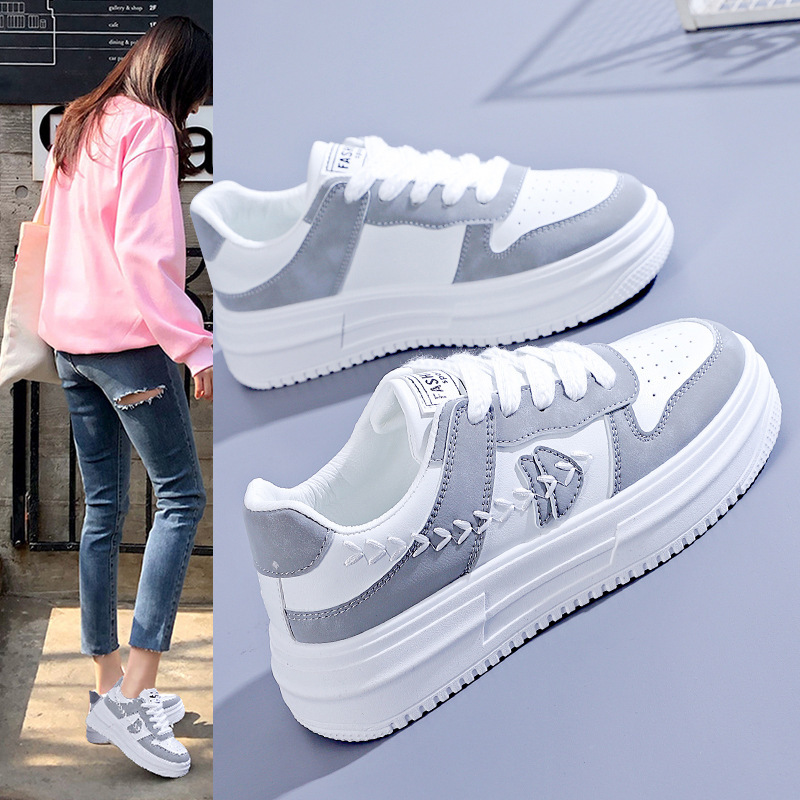 2025 Autumn New White Sneakers Ins Korean Style Women's Student Versatile Sports Thick Sole Height Increasing Casual Shoes 5A36 ddmysaturn