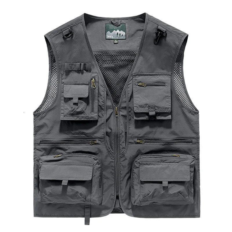 FGKKS Outdoor Leisure Vest Mens MultiPocket Breathable Sports Coat HighQuality n Men 250730