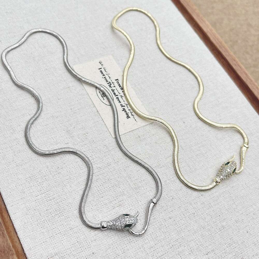 Unique Twisted Snake Ins Minimalist Style Niche Design Hot Girl Dark Necklace Unisex Accessories 444