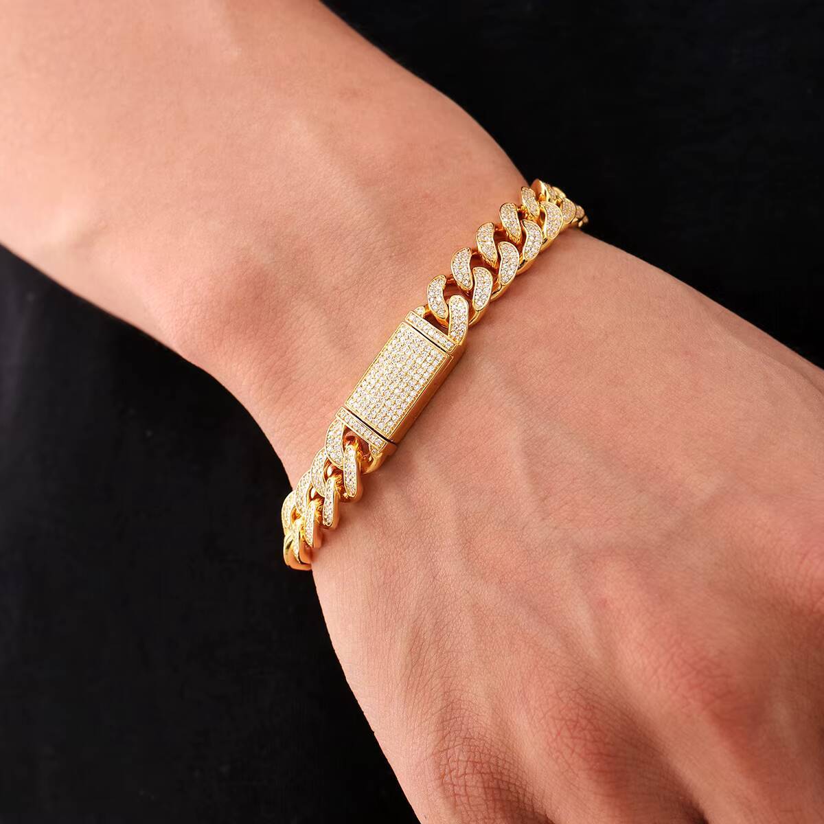 10mm 12mm Real 18k Gold Cuban Chain Link Customized Moissanite Diamond Hip Hop Jewelry Necklace with GRA Certified Bracelet