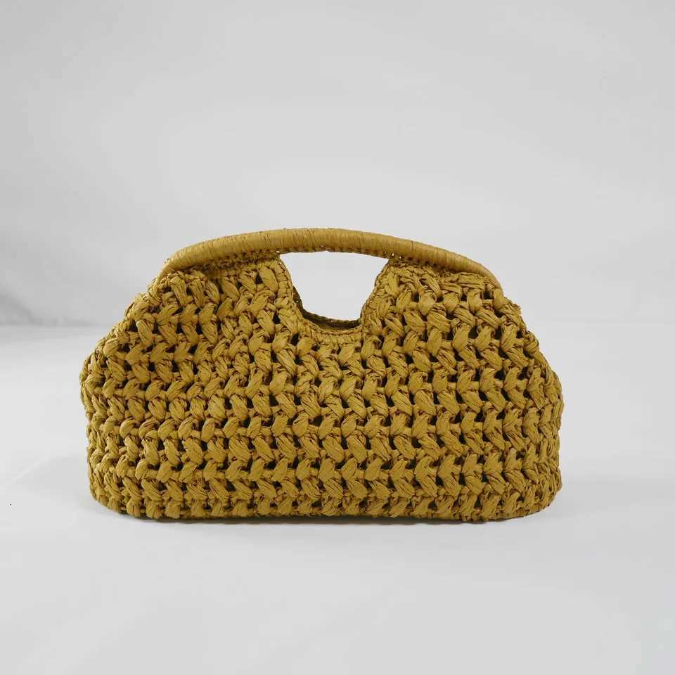 Elegant Ladies Chain Woven Handbag Straw Shoulder Bag Fashionable Raffia Crossbody Beach Bag Summer New Versatile Womens Bag Y250729