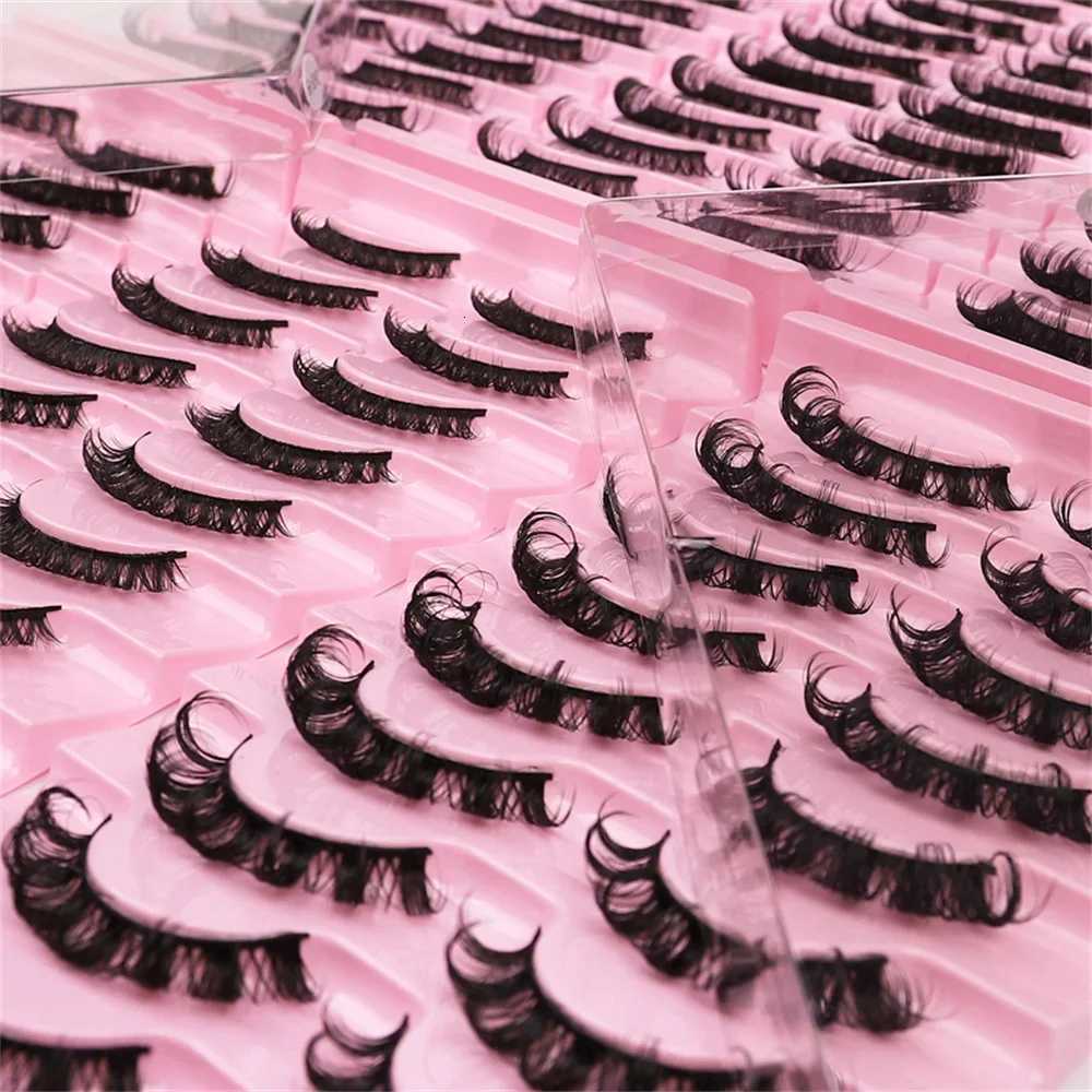 10 pairs DD Curl Lashes Russian Strip Lashes 3D Mink Eyelashes Natural Long Reusable Fluffy Eyelash Extensions Z250730