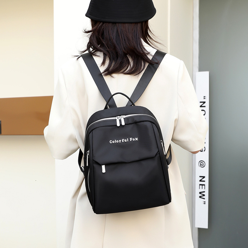 Colorful Fox2025 New Women's Korean Style Trendy Backpack Large Capacity Water-Resistant Student School Bag ddmymoon