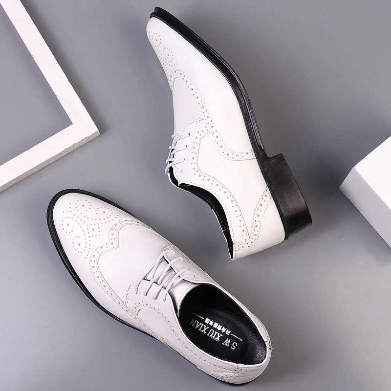 Handcrafted Mens Oxford Shoes Genuine Calfskin Leather Brogue Dress Shoes Classic Business Formal Shoes for Men Y250730