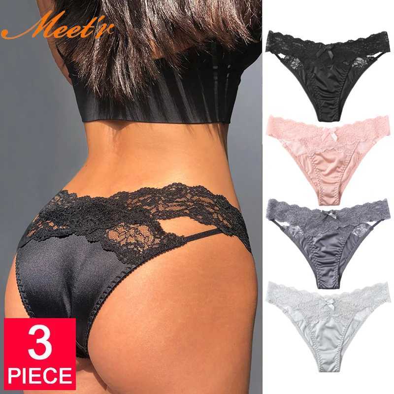 Meet'r 3Pcs/lot Women Sexy Lace Panties Low-waist Underwear Female G String Breathable Hollow out Lingerie Temptation Intimates 250715