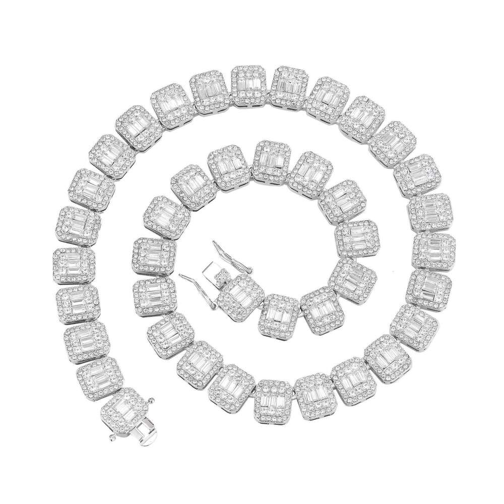 Cuban Fashion New Square Rock Sugar Chain 12mm Necklace Bracelet Niche Hip Hop Women's Jewelry Accessories