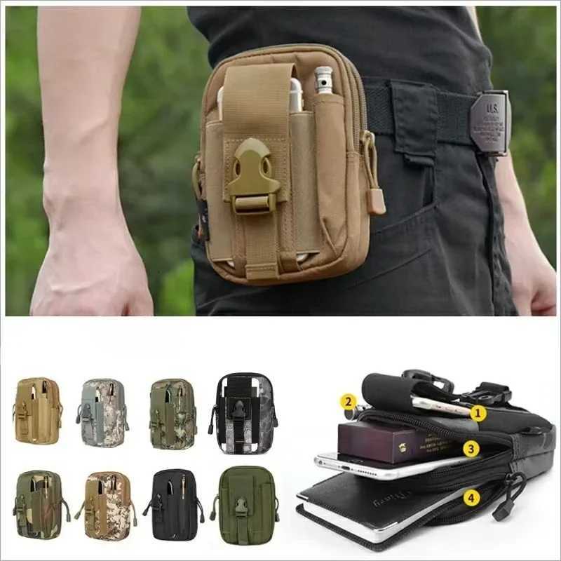 Mens Belt Bag Outdoor Waist Phone Pouch Nylon Waterproof Tactical Molle Pocket Sports Hunting Accessories EDC Tool Storage Pack R250729