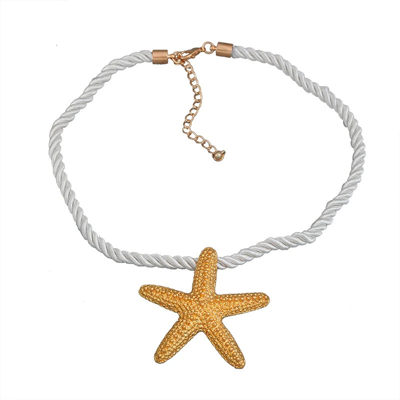 Rope Chain Metal Starfish Necklace For Women Large Pendant Fashion Jewelry Holiday Accessories Trendy Style Party Gift MQ109 250729