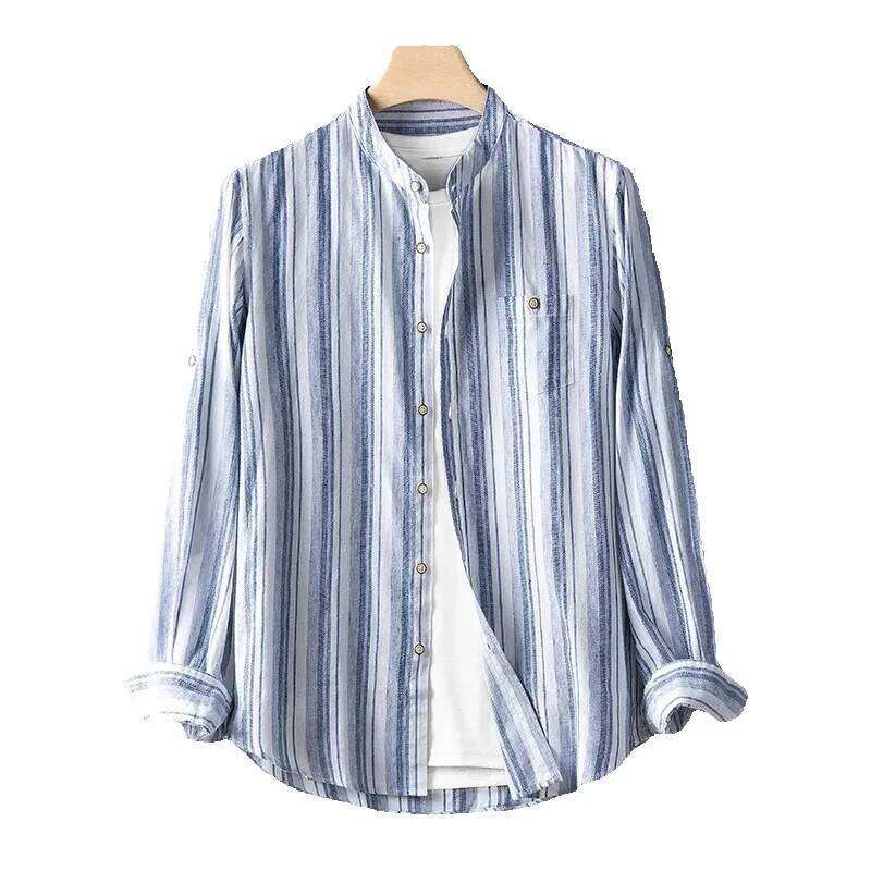 Designer Clothing 2025 Designer Clothing Striped Shirt With Chest Pocket Haruku Casual Long Sleeve Slim Fit Breathable Classical Shirts