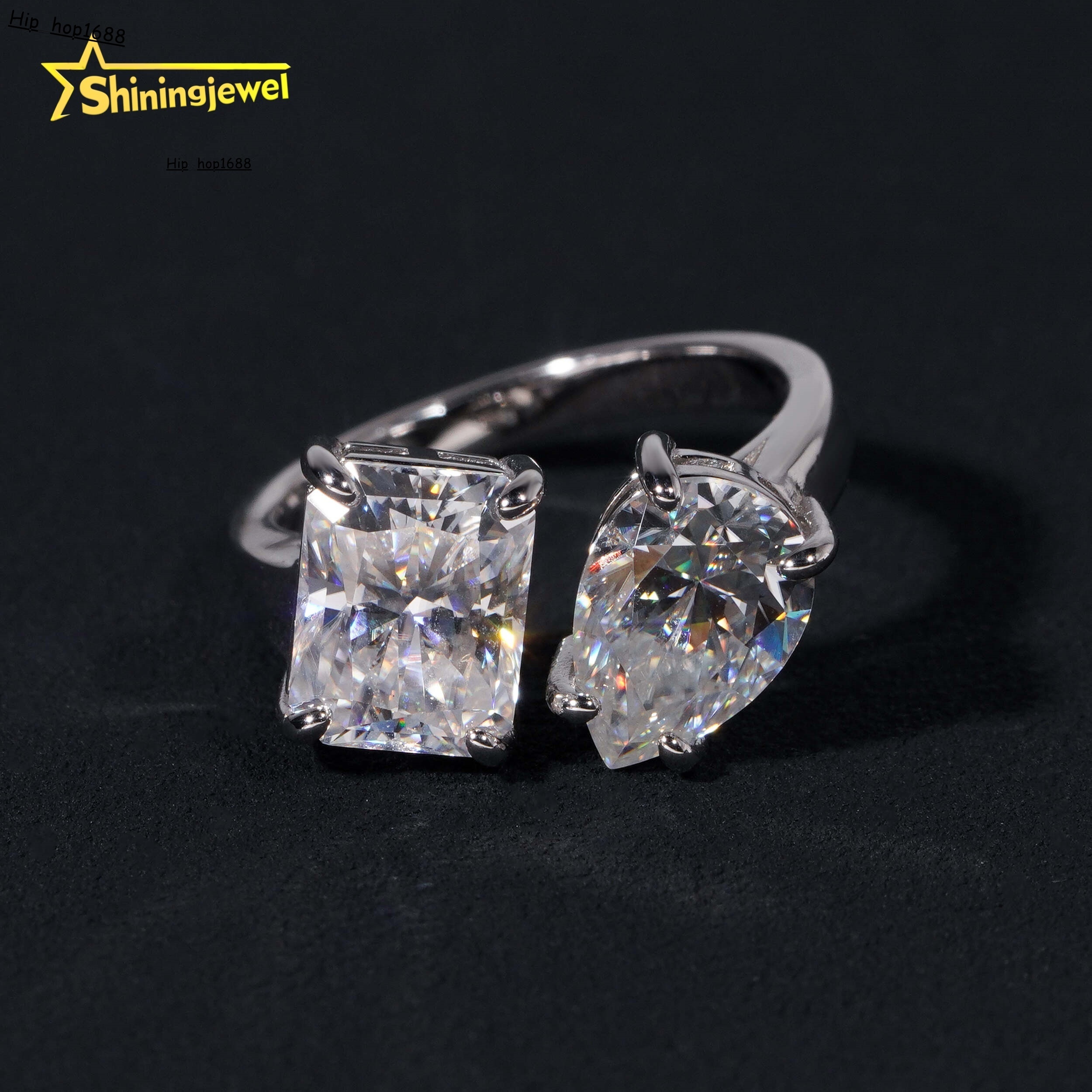 Romantic Lady 925 Silver Cushion Cut Moissanite Ring Custom High Quality Moissanite Ring Wedding Party Gifts Women Ring