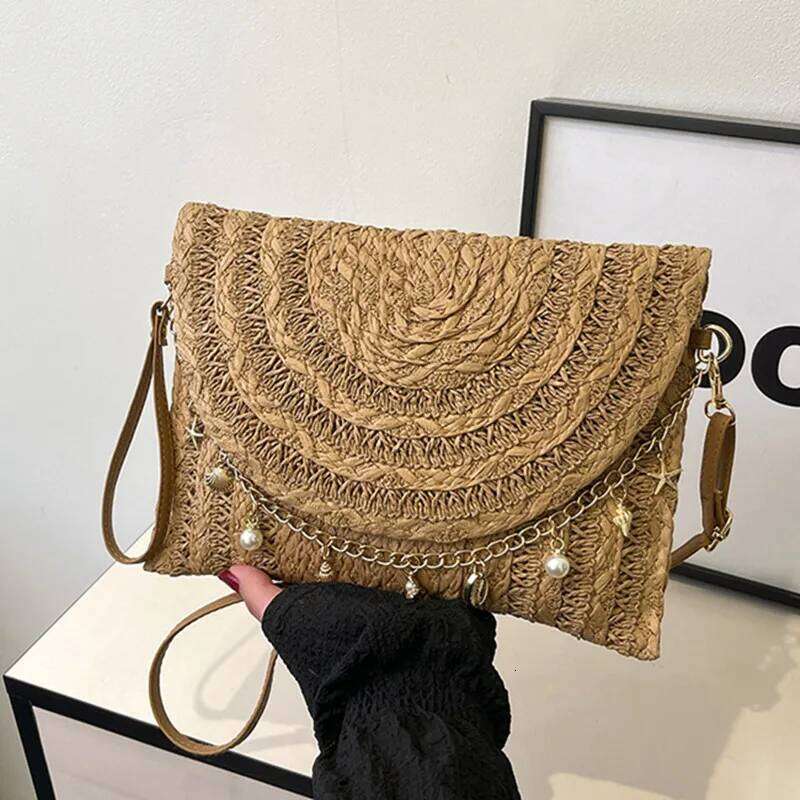 Straw Woven Clutch For Women Raffia Crochet Beach Rattan Casual Female Party Wedding Evening Bag New Summer Purse Handbag