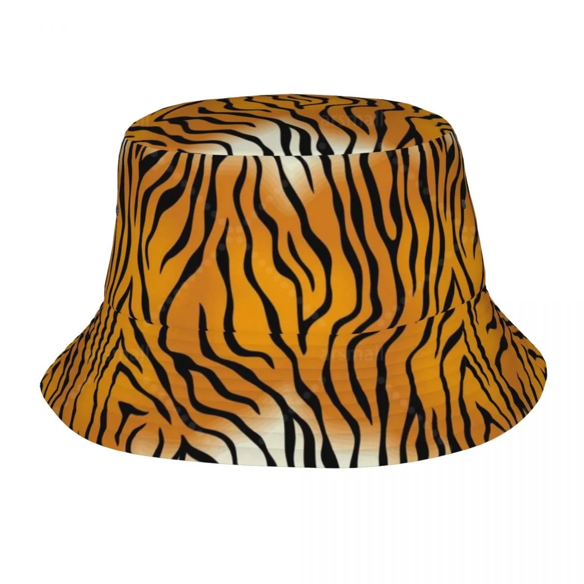 Bengal Tiger Fur Wildlife Pattern Unisex Cotton Bucket Hats Adjustable Outdoor Sun Hat for Beach Travel 250724