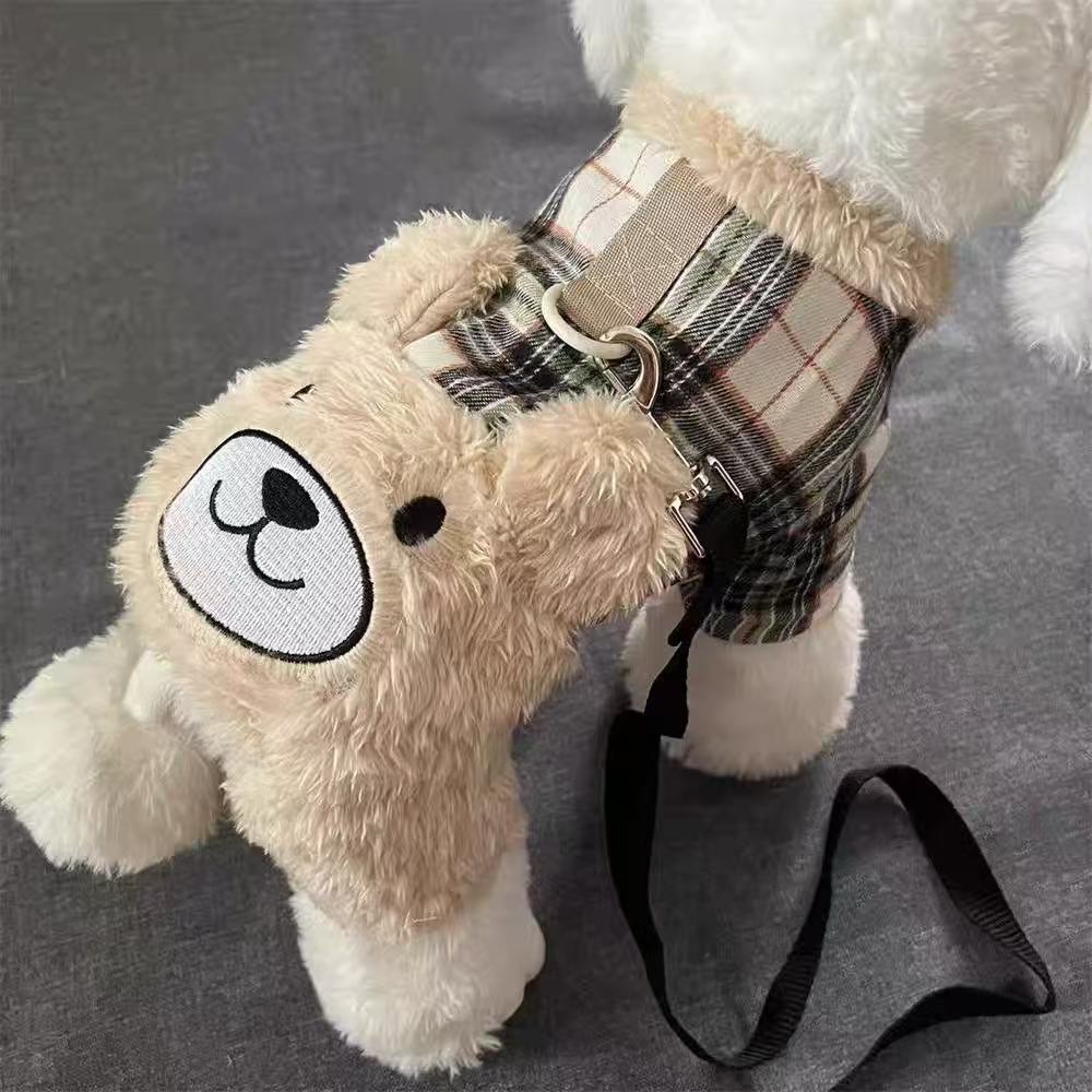 T852 Pet cute spring and summer thin traction vest Teddy Bichon small dog cat clothes