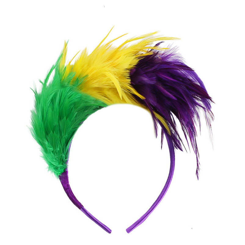 Feather Hair Accessories Props Carnival Party Performance Dance Colorful Headband Decoration