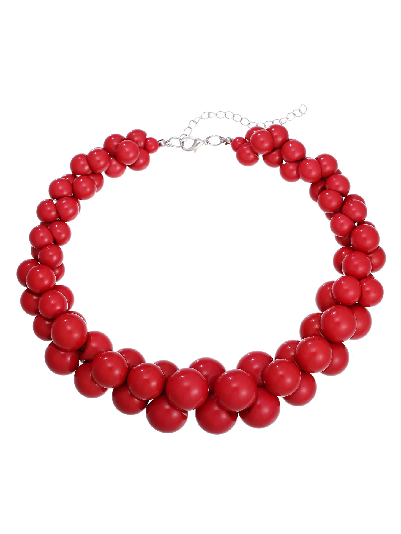Red Handmade Beads Necklace s Resin Necklace Beach Style Gift for Girls 250729