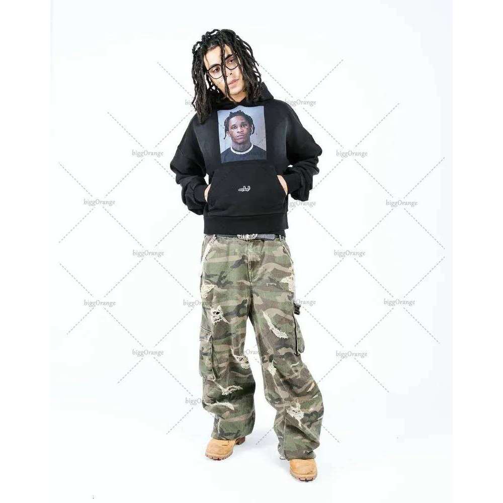 Hip-hop High Street Trendy Brand Streetwear American Retro Punk Haruku Oversized Sweatshirt Men Personality Goth Casual Hoodie