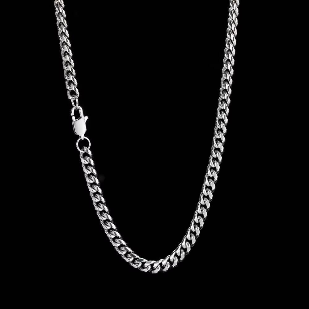 NUOYA 6mm 18K Gold Plated Stainless Steel Cuban Link Chain Necklace Mens Hip Hop Fashion Jewelry