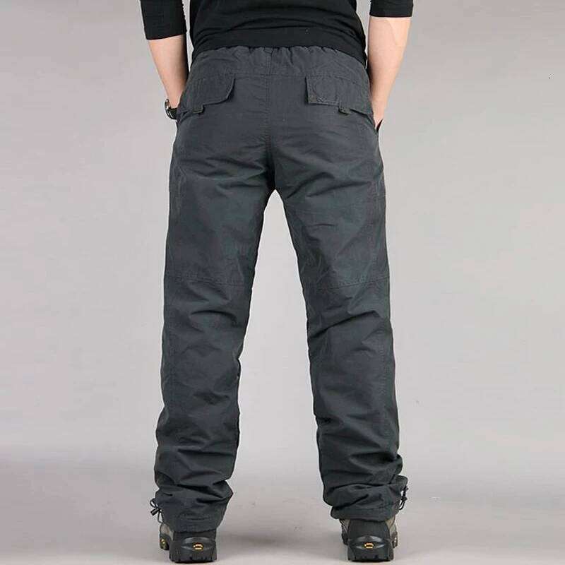 2023 Winter Thick Fleece Casual Men Cotton Military Tactical Baggy Cargo Pants Double Layer Veet Warm Thermal Trousers