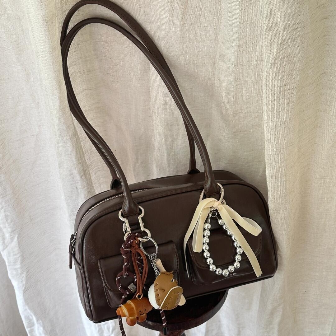 Summer New Women's Shoulder Bag New Bowling Bag Large Capacity Shoulder Bag New Designer Bag Summer New Niche Design Solid Color Designer Luxury 