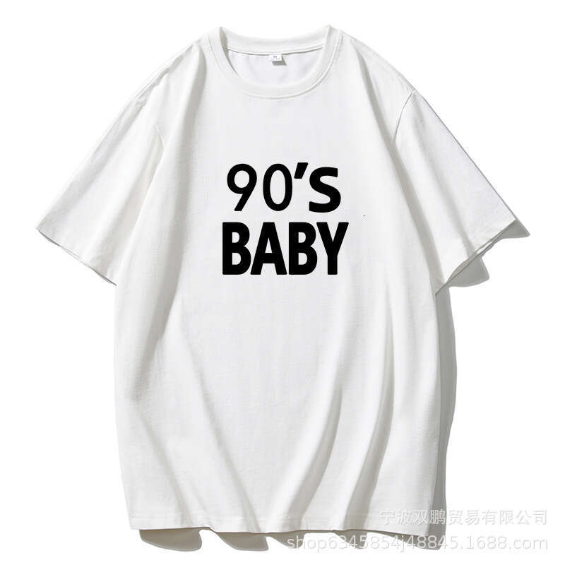 New American Style Letter Pure Cotton T-Shirt For Women Simple Basic Short Sleeve Top Versatile Loose Pullover B5