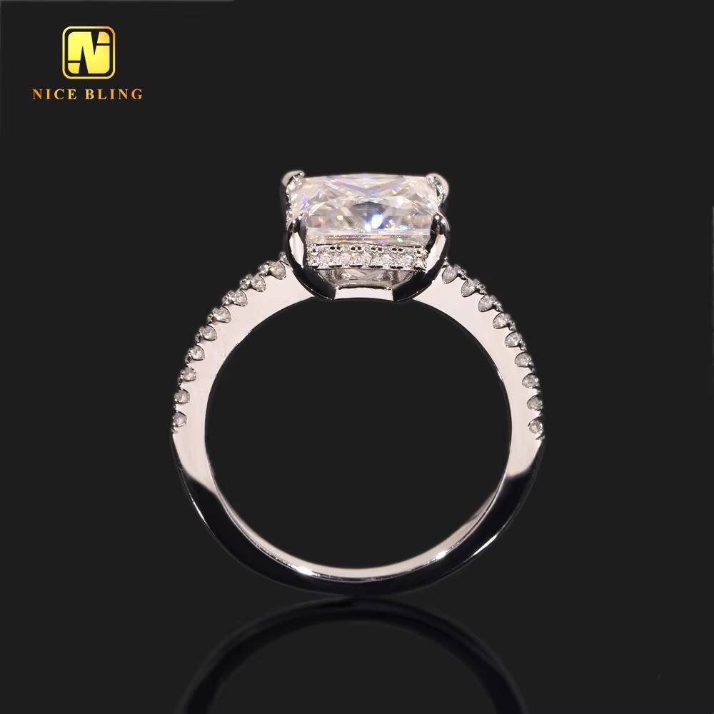 Princess Cut 925 Sterling Silver Rings Factory Price Wedding Ring VVS Moissanite Diamond Fine Jewelry Engagement Ring for Women