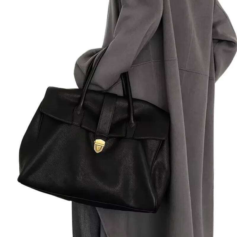 designer bag Designer Tote High Quality Genuine Leather Lock Handbags New In Large Capacity Briefcase Vintage Casual Shoulder Bag