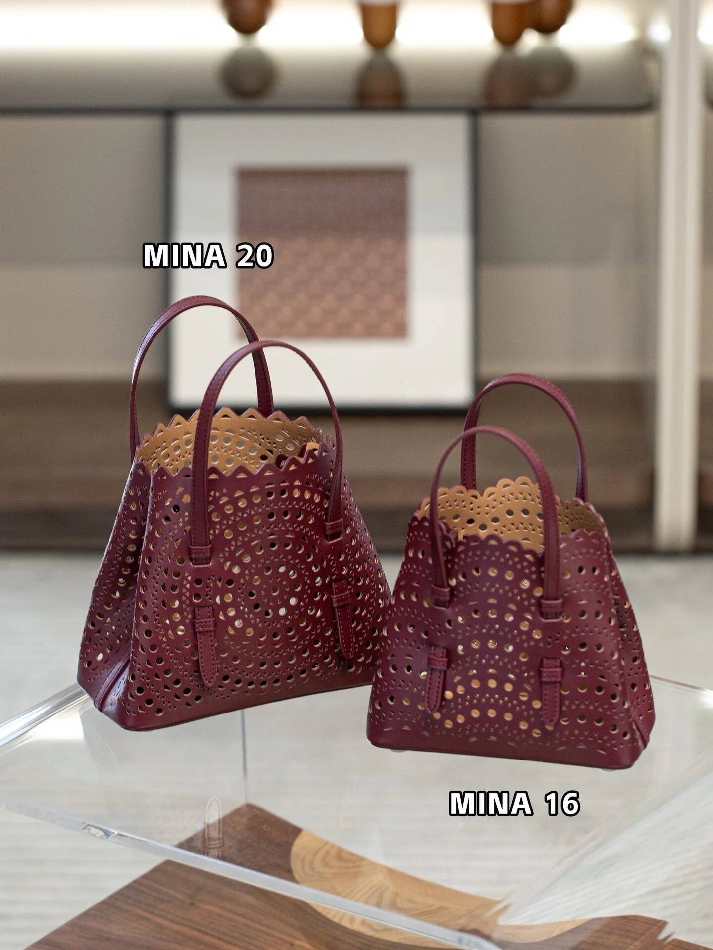 New Carved Leather Tote Women's Single Shoulder Hollowed Out Vegetable Basket Cowhide Crossbody Bag For Min