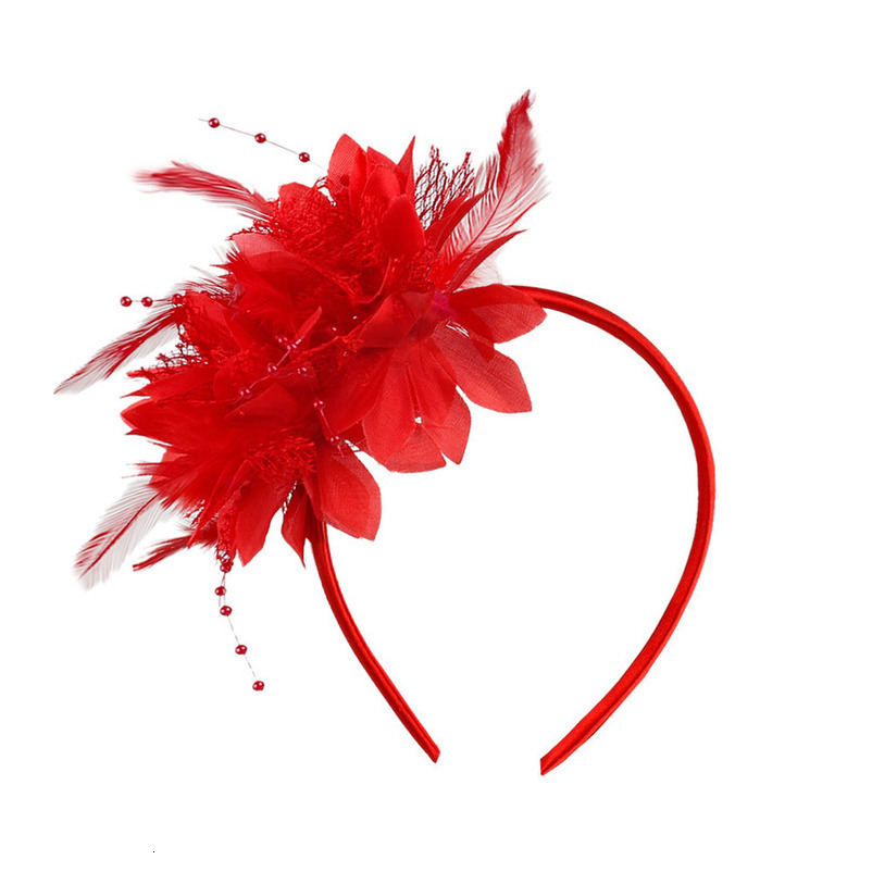 Carnival Flower Party Gathering Performance Feather Headband Bride Hair Accessories