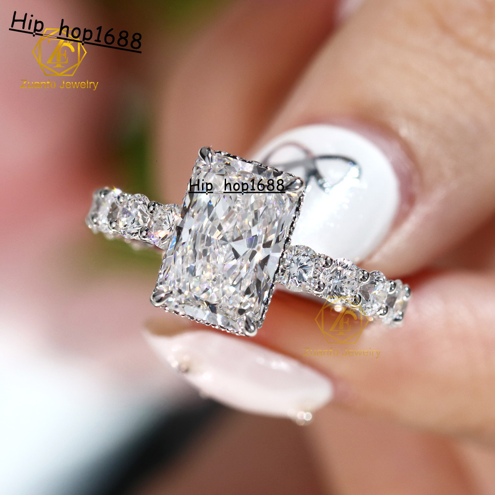 Igi Certified Cvd HPHT Lab Grown Created Diamond 14k 18k Solid Gold White Gold Rings Radiant Engagement Ring Jewelry for Women