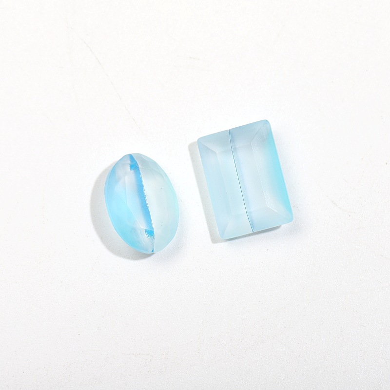 10*14 matte through diamond gradient laser pointed bottom diamond nail jewelry