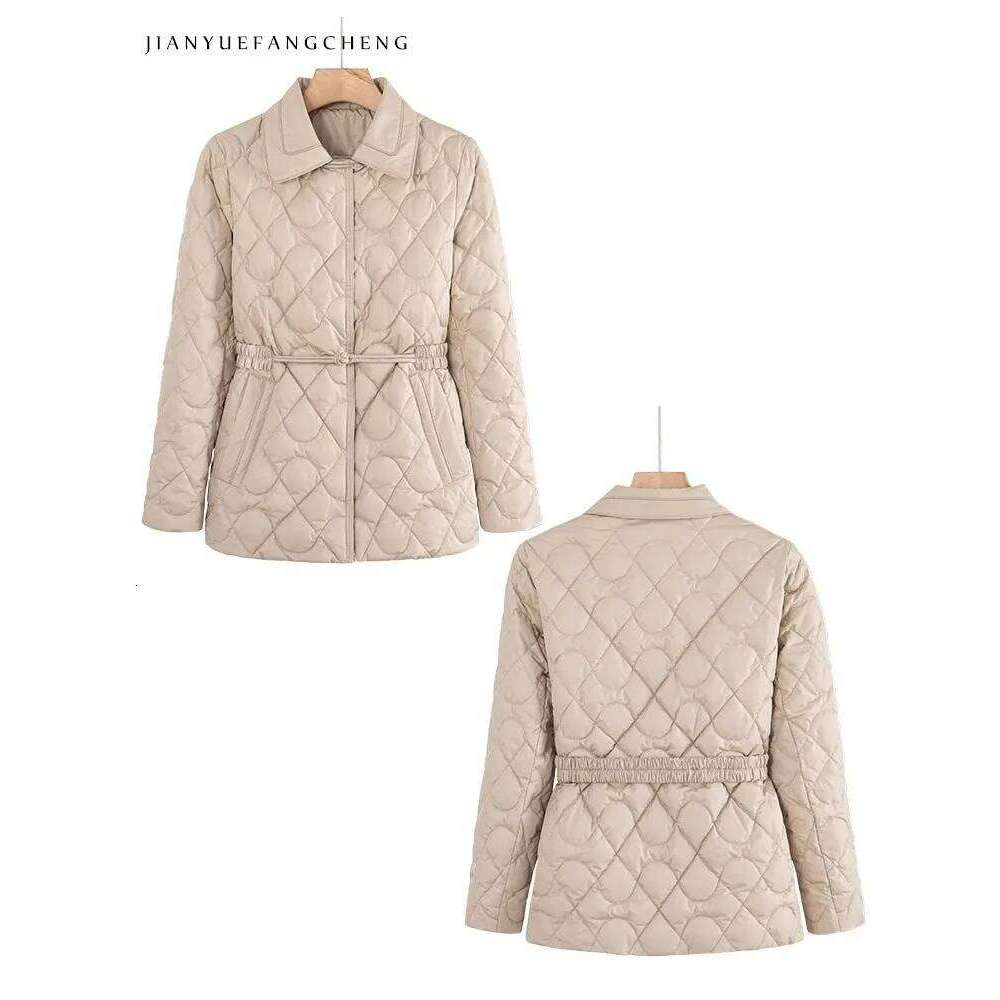 Designer Clothing Fashion Shirt Collar Women Winter Khaki Jacket Warm Lightweight White Duck Down Coat Vintage Slim-Fit Cold-Proof Jackets Fashion