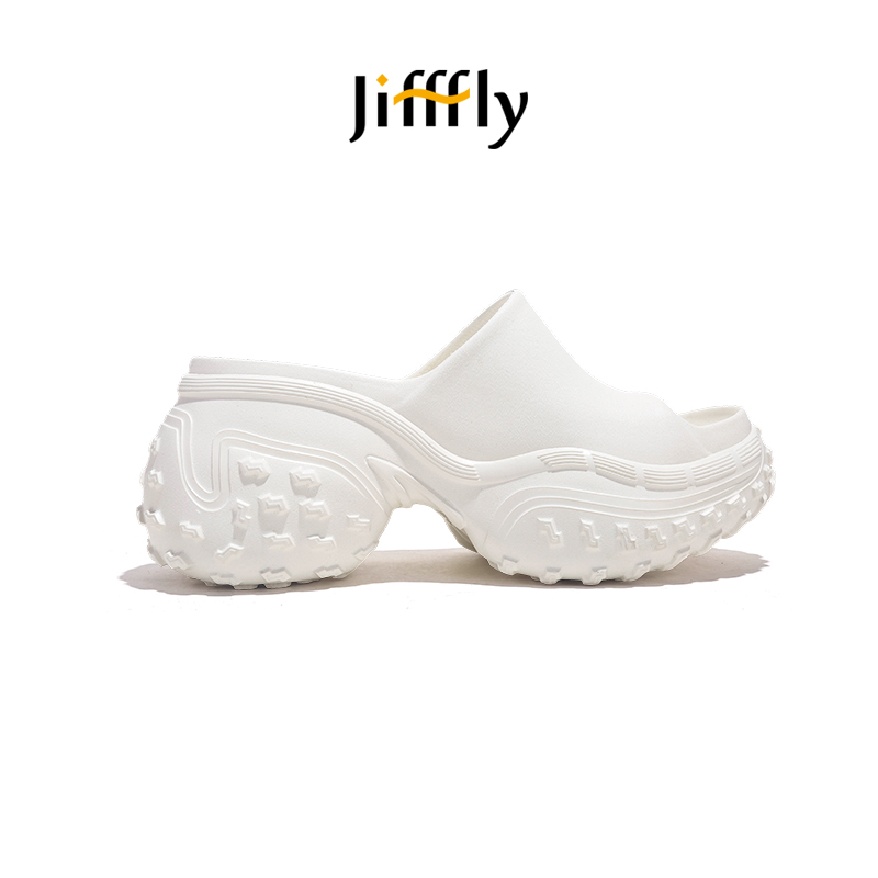 Jifffly thick-soled high-heeled indoor and outdoor anti-slip beach slippers women, new for summer 2025