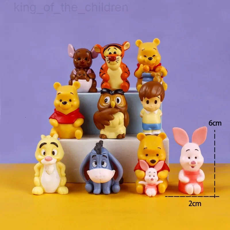 Disney 10pcs/set Cute Cartoon Winnie The Pooh Action Figure Toy Pooh Bear Tigger Eeyore Piglet Action Figure Dolls Toy Gifts for Kids W250730
