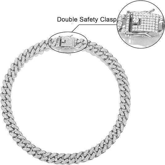 12mm Hip-Hop Trend Full Dia Chain Light Fashion Versatile Alloy Rhinestone Cuban Necklace