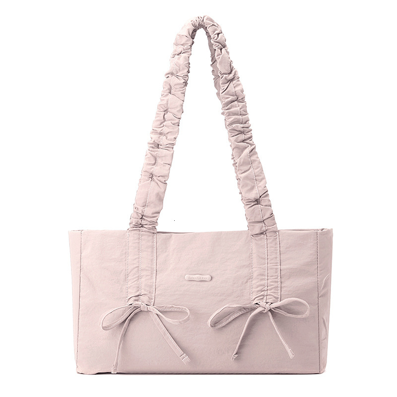 Colorful Fox Han So-hee Style Sweet Fresh Pleated Bowknot Single Shoulder Women's Bag Large Capacity Drawstring ddmymoon