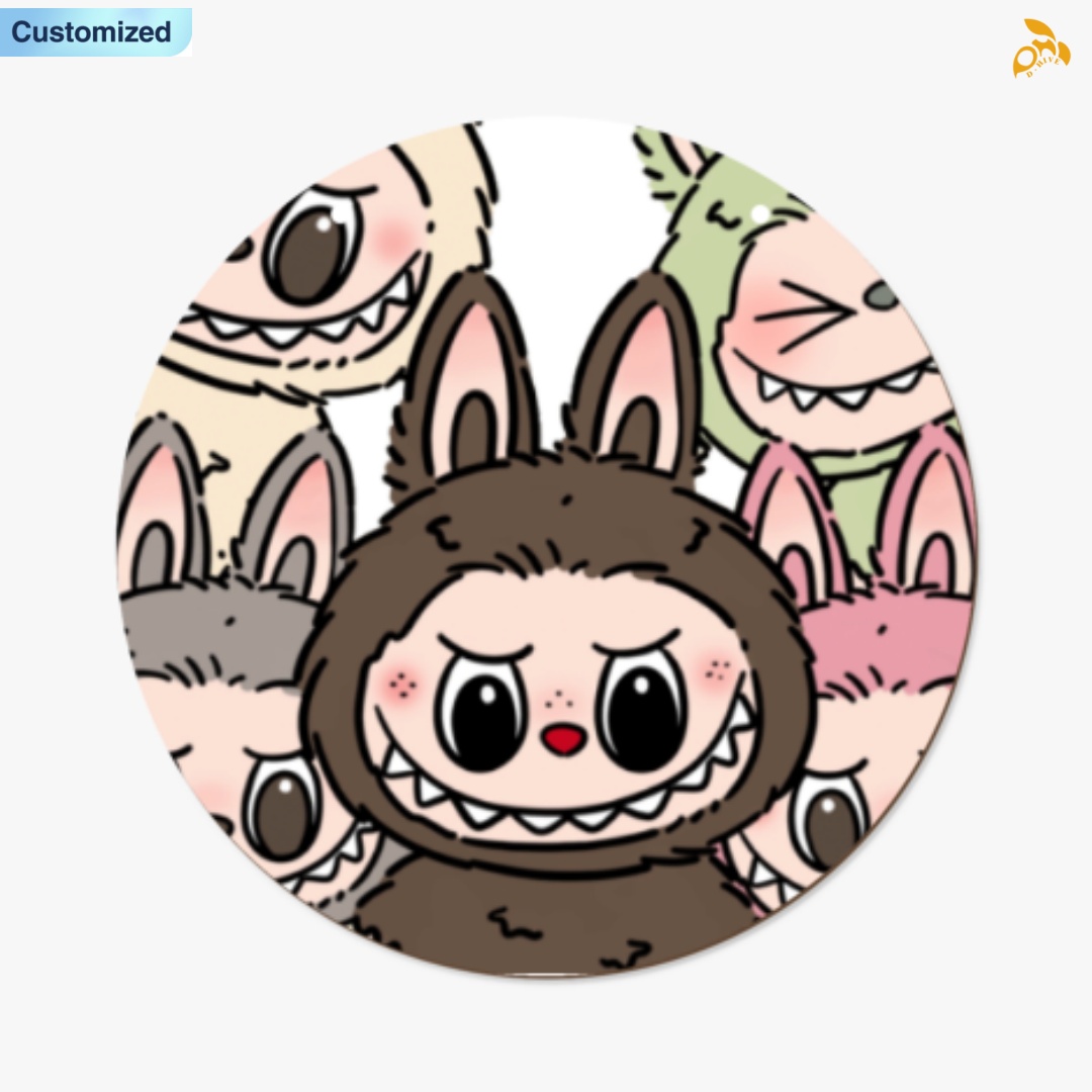 Free shipping new customized labubu Home Decor Decoration Decorative Circular wooden board painting