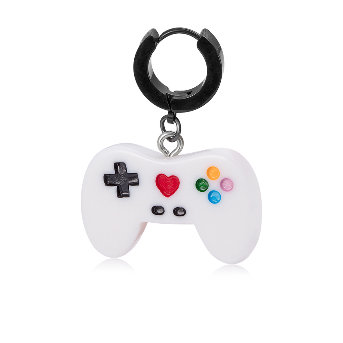 Stainless steel exaggerated personality ear bone nail pointed cone earrings mushroom game controller earrings human puncture jewelry wholesale