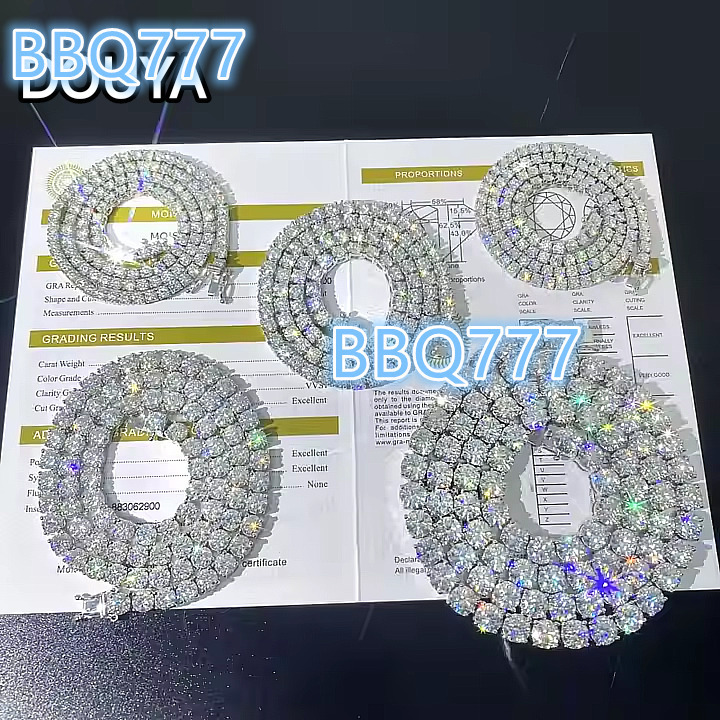 2025 Fast Delivery High Quality Moissanite Tennis Chain 2mm 3mm 4mm 5mm 6.5mm Shining Brightly D VVS Moissanite Women Men Necklace