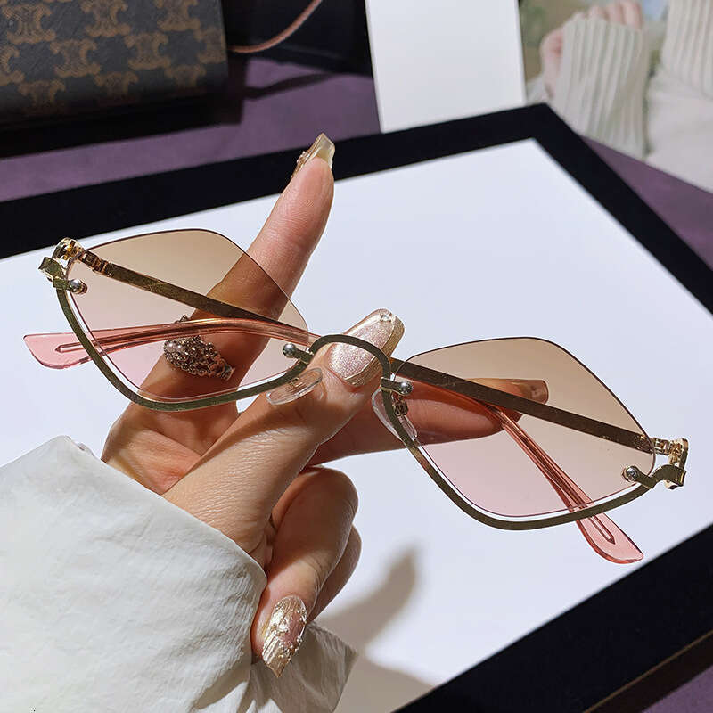 DHcollections 2025 Geometric Semi-Rimless Sunglasses - UV400 Protection, Metal Frame, Fashion Runway Inspired (8 Luxe Colors)