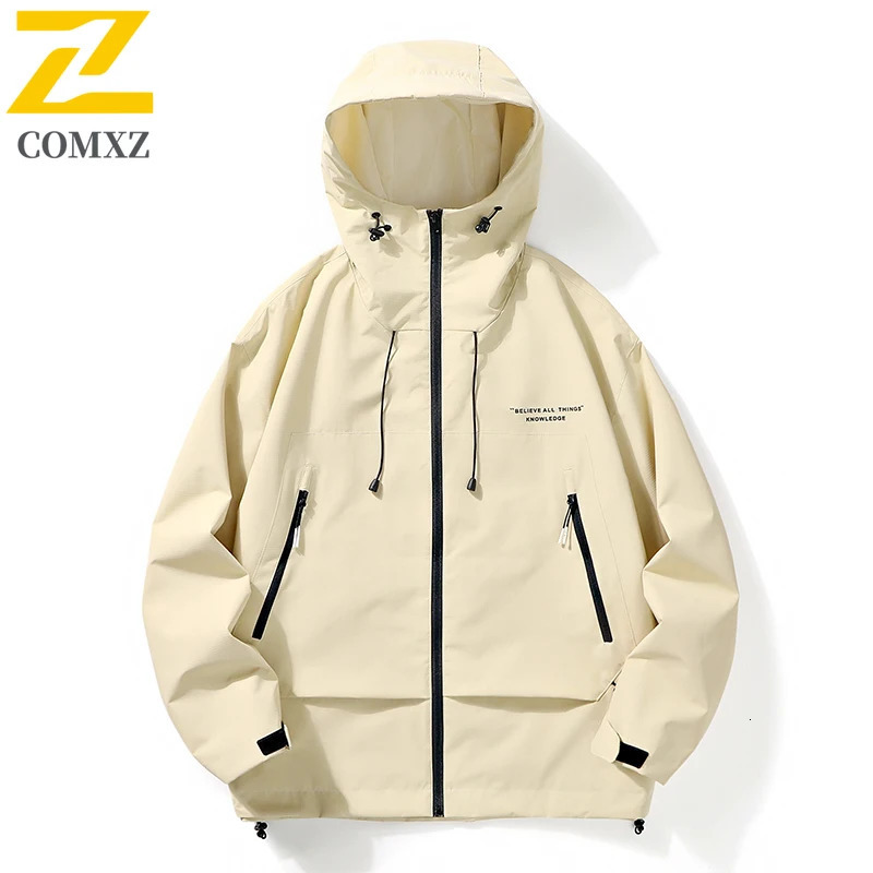 Mens Jacket Autumn Baggy Hooded Waterproof Windproof Rush Coats Outdoor Camping Trekking Travel Breathable Windbreaker 250730