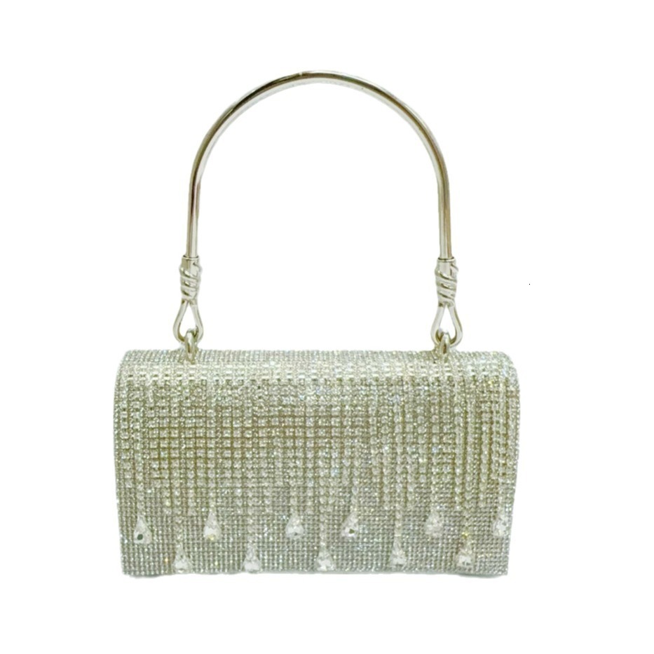 2025 designer's new retro tassel rhinestone handbag, evening wear crossbody bag