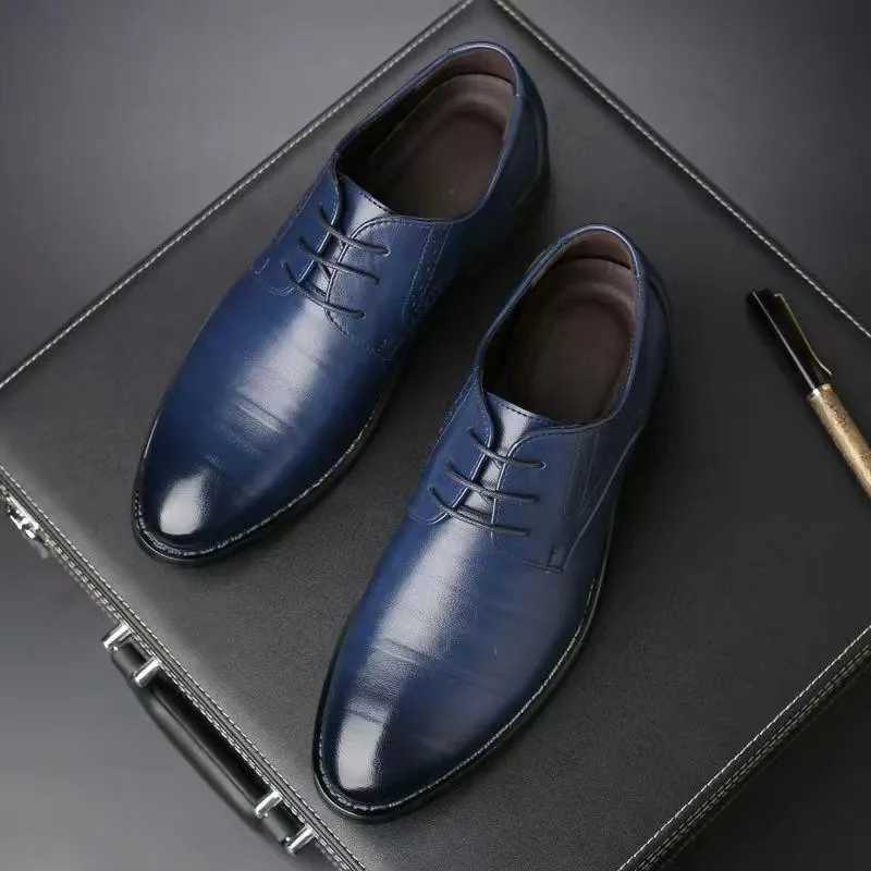 38-48 size Derby Off Shoes for Men Pointed Toe Formal Shoes for Men Designer Dress Shoes Wedding Business Black Brown Blue Y250730