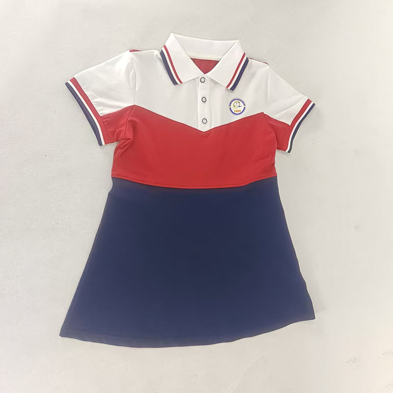 Summer school style children's short sleeved class uniform, elementary school uniform customization manufacturer