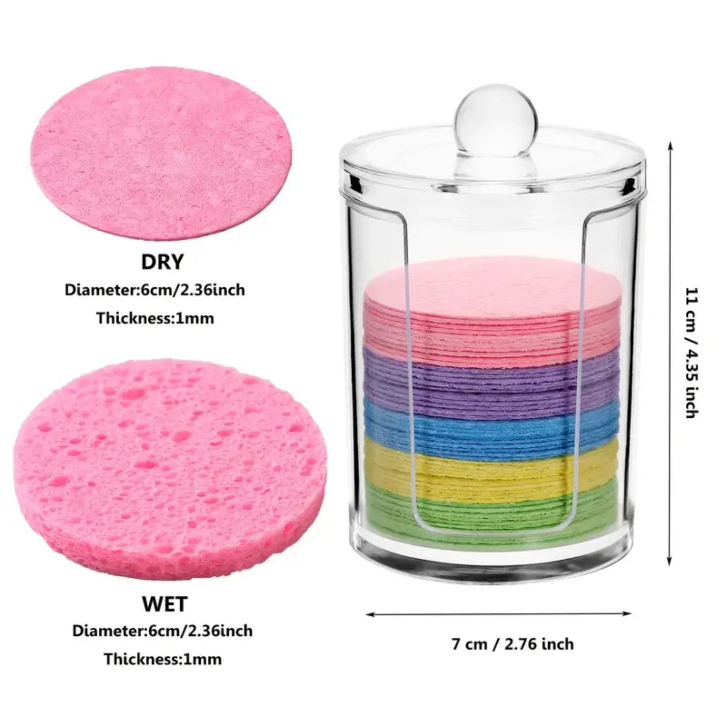 Soft Round Compressed Natural Facial Sponges - 50 Pieces Exfoliator Cleansing Sponge for Gentle Face Cleansing Reusable Cosmeti 250726