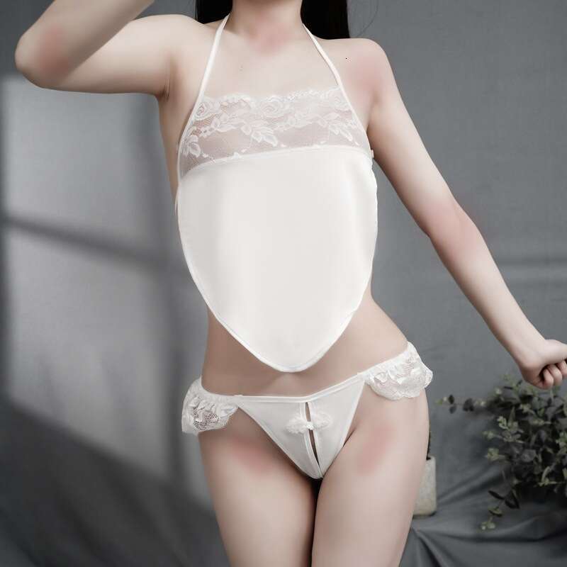 Lingerie Bellyband Open Crotch Triangle Panties Tight Red Women Simple Sexy Lace Underwear