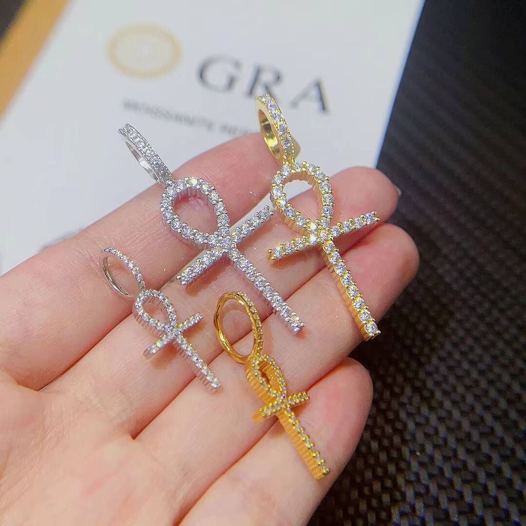 Big Size Hip Hop Cross Pendant with GRA Sterling Silver 925 Jewelry Iced Out VVS Moissanite Diamond Pendant