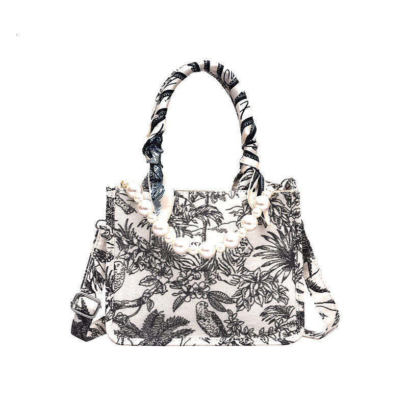 Embroidered Handbag Niche Tote Women's Canvas Shoulder Bag